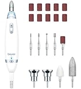 Beurer MP62 Professional Nail Drill Kit, Portable Electric File Machine with 10 Attachments & 10 ...