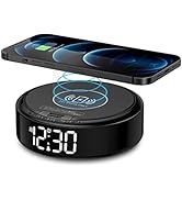 REACHER Small Digital Alarm Clock with Wireless Charging, Dimmable LED Display, Simple Operation,...