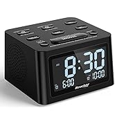 REACHER R3 Dual Alarm Clock and White Noise Machine with Adjustable Volume, 6 Wake Up Sounds, 12 ...