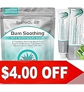 Bundle: Hemorrhoid Soothing Sitz Bath Soak Mix + Max Strength 5% Lidocaine Numbing Cream