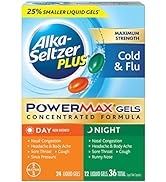 Alka-Seltzer Plus Power Max Cold & Flu Day+Night Medicine: Cough Suppressant, Cold and Flu Medici...