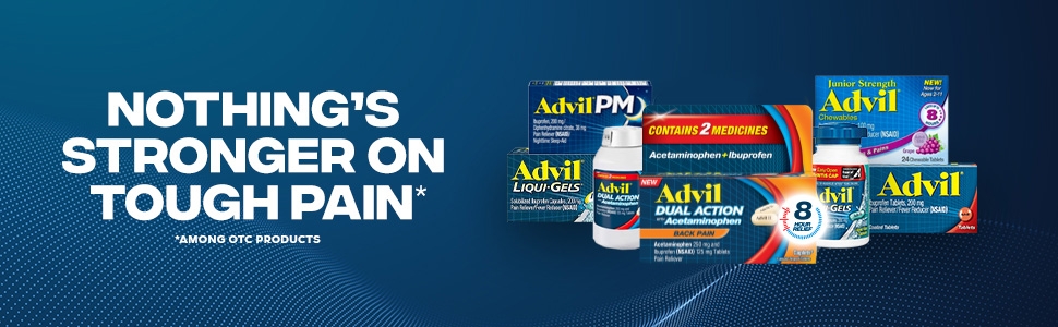 advil dual action back pain, nothing's stronger on tough pain among otc products