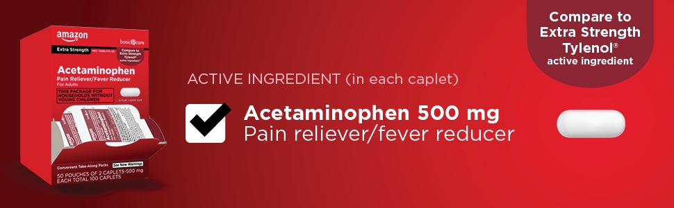 active ingredient acetaminophen 500 mg pain reliever fever reducer