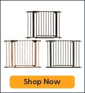 Mom's Choice Award Winner-BABELIO Metal Baby Gate with Wood Pattern, 29-40" Easy Install Pressure...