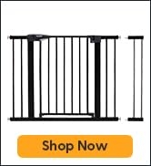 BABELIO 26-45.5 Inch Easy Install Extra Wide Pressure Mounted Metal Baby Gate, No Drilling, No To...