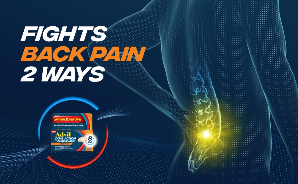 advil dual action back pain fights back pain 2 ways