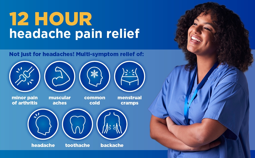 12 Hour headache pain relief infographic