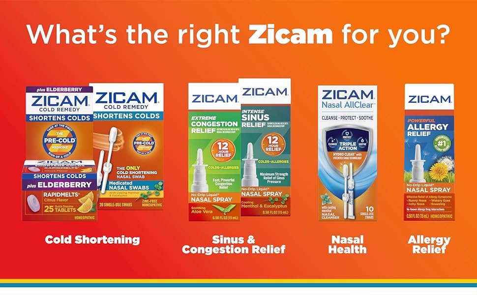 Whats the right Zicam for you cold shortening sinus and congestion nasal health allergy