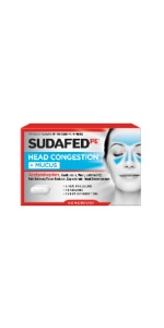 Sudafed PE Head Congestion + Mucus medicine with acetaminophen, guaifenesin and phenylephrine HCl