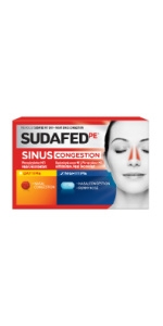 Sudafed PE Day and Night Sinus Congestion medicine with phenylephrine HCl and diphenhydramine HCl