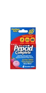 On-the-go Pepcid Complete Acid Reducer + Antacid Chewable Heatburn & Indigestion Tablets, 4 count