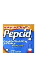 Pepcid AC Maximum Strength Heartburn & Acid Indigestion Medicine with 20 mg Famotidine, 25 count