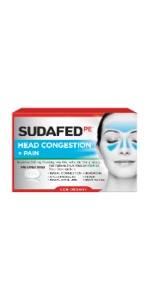 Sudafed PE Head Congestion + Pain relief medicine with acetaminophen and phenylephrine HCl